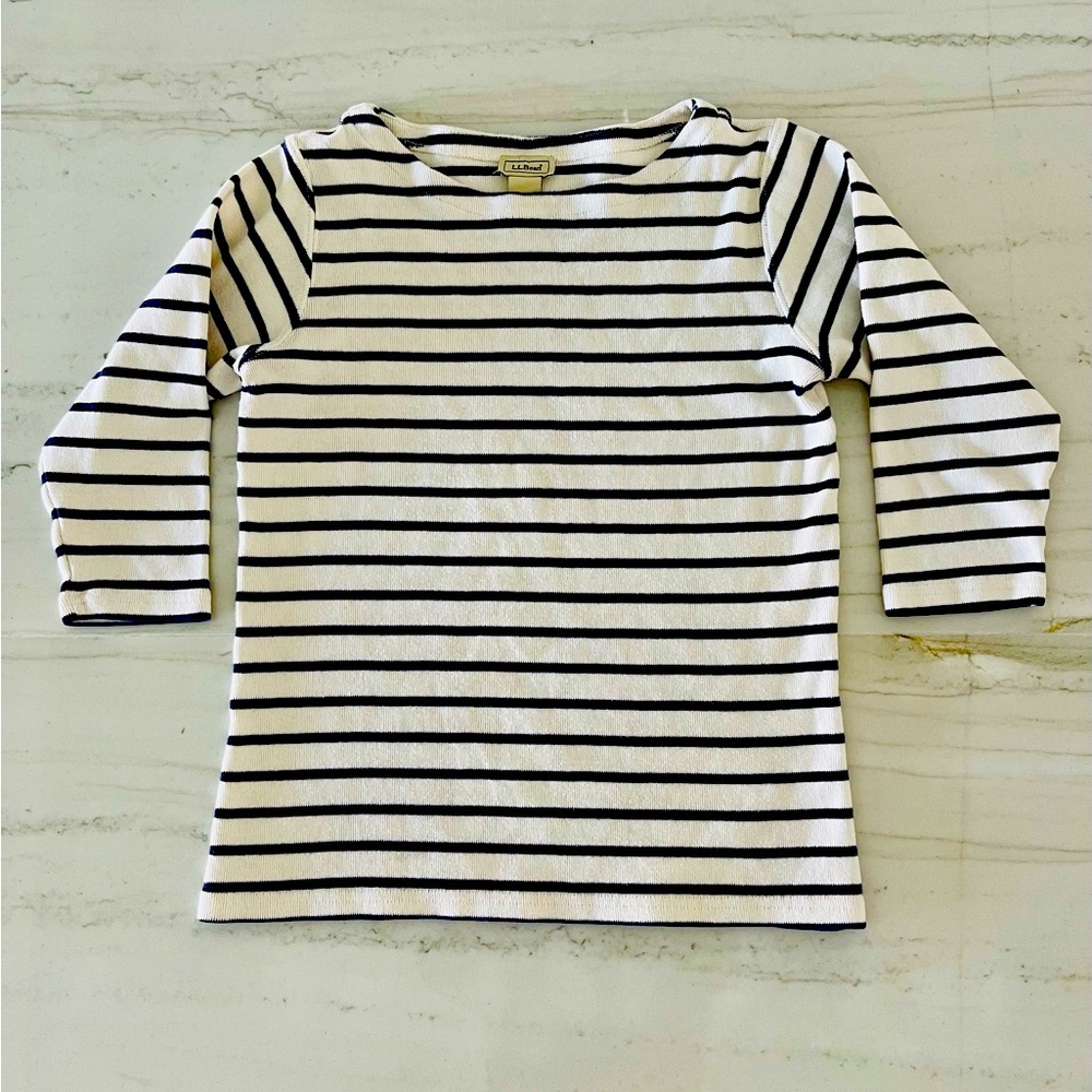 L.L. Bean Black and White Striped Sweater